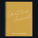 Personalised Name Gratitude Journal Dusty Yellow<br><div class="desc">This stylish blank lined gratitude journal has a modern minimalist style in Dusty Yellow. Personalise it with your name. Great gift idea.</div>