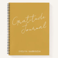 Personalised Name Gratitude Journal Dusty Yellow