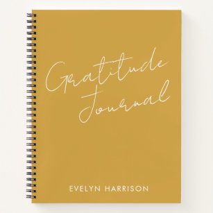 Personalised Name Gratitude Journal Dusty Yellow