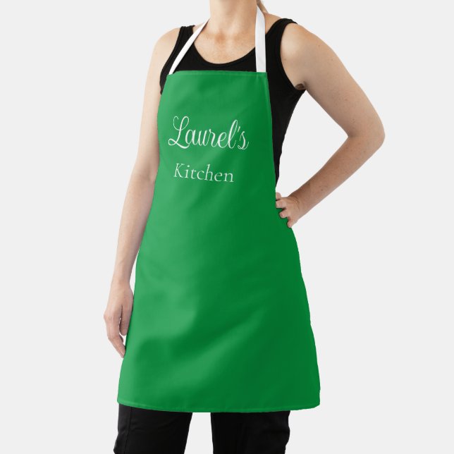 Personalised Name Green Apron (Insitu)
