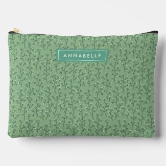 Personalised Name Green Boho Floral Pattern