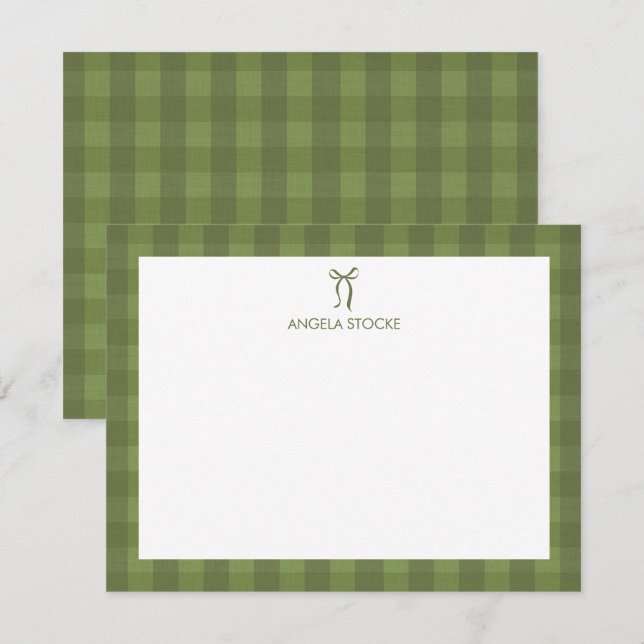 Personalised Name Green Bow Card (Front/Back)