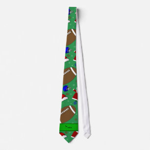 Personalised name green football christmas tie