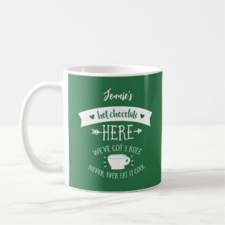 Personalised Name Green Hot Chocolate Mug