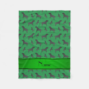 Personalised name green Staffordshire Terrier dogs Fleece Blanket