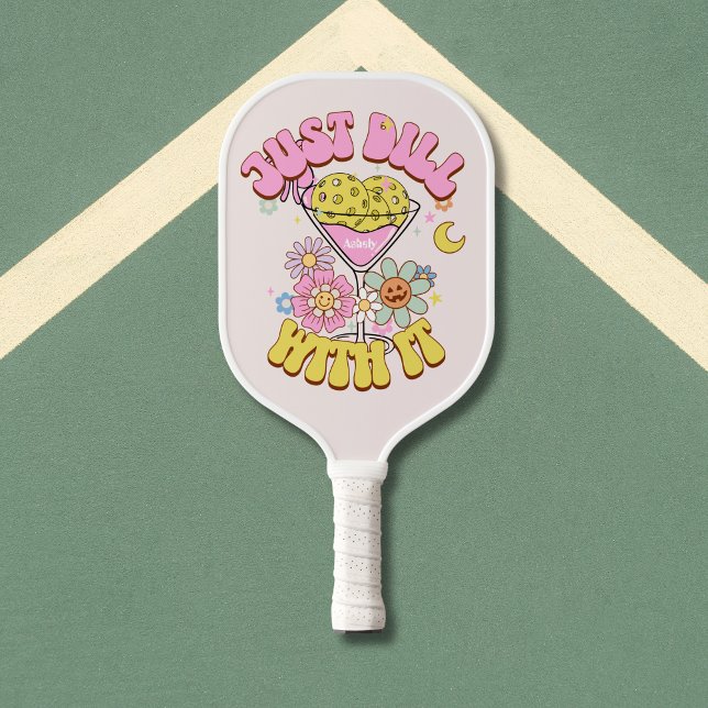 Personalised Name Groovy Retro Mum Pickleball Paddle (Creator Uploaded)