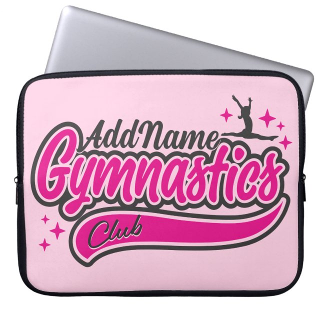 Personalised NAME Gymnast Split Leap Gymnastics Laptop Sleeve (Front)