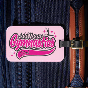 Personalised NAME Gymnast Split Leap Gymnastics Luggage Tag