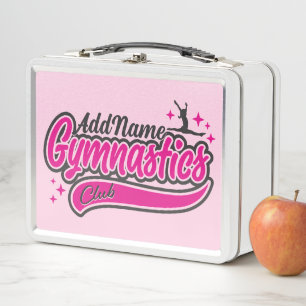 Personalised NAME Gymnast Split Leap Gymnastics Metal Lunch Box