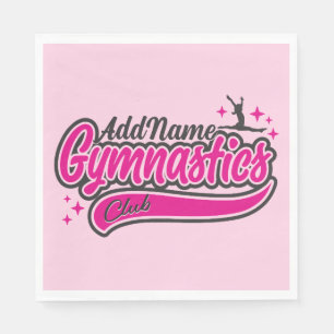Personalised NAME Gymnast Split Leap Gymnastics  Napkin
