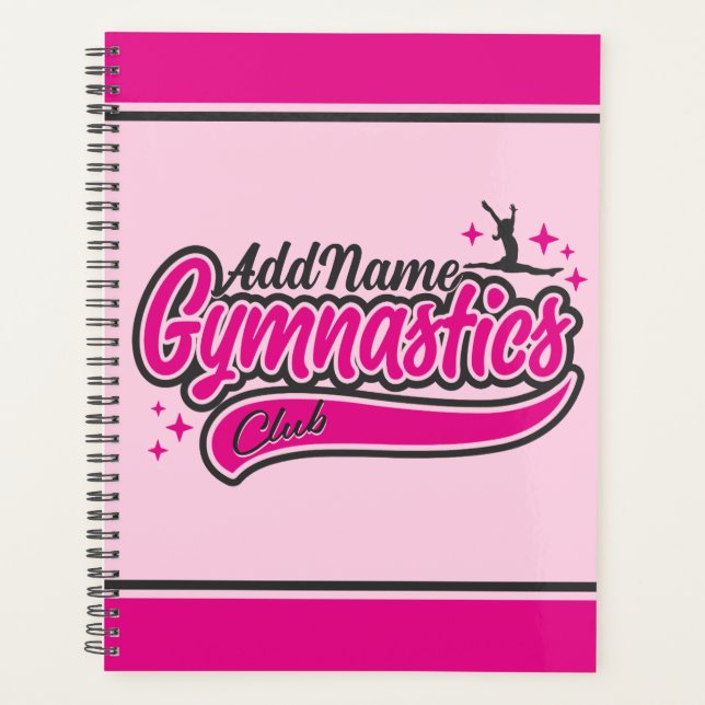 Personalised NAME Gymnast Split Leap Gymnastics  Planner (Front)