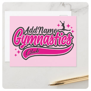 Personalised NAME Gymnast Split Leap Gymnastics  Postcard