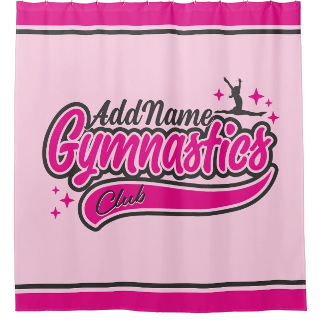 Personalised NAME Gymnast Split Leap Gymnastics Shower Curtain (Front)