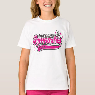 Personalised NAME Gymnast Split Leap Gymnastics  T-Shirt