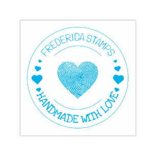 Personalised Name Handmade with Love Heart  Self-inking Stamp