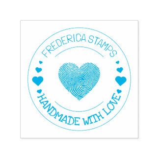 Personalised Name Handmade with Love Heart  Self-inking Stamp