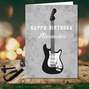 Personalised Name Happy Birthday Electric Guitar Card