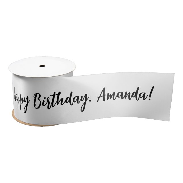 Personalised Name Happy Birthday Satin Ribbon (Spool)