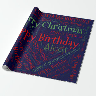 Personalised Name Happy Christmas Birthday Funny W Wrapping Paper