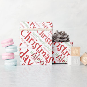 Personalised Name Happy Christmas Birthday Funny Wrapping Paper