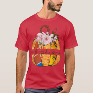 Personalised Name Happy Pumpkin Pattern Halloween  T-Shirt