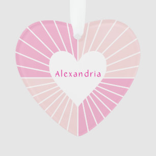 Personalised name heart blush pink ornament