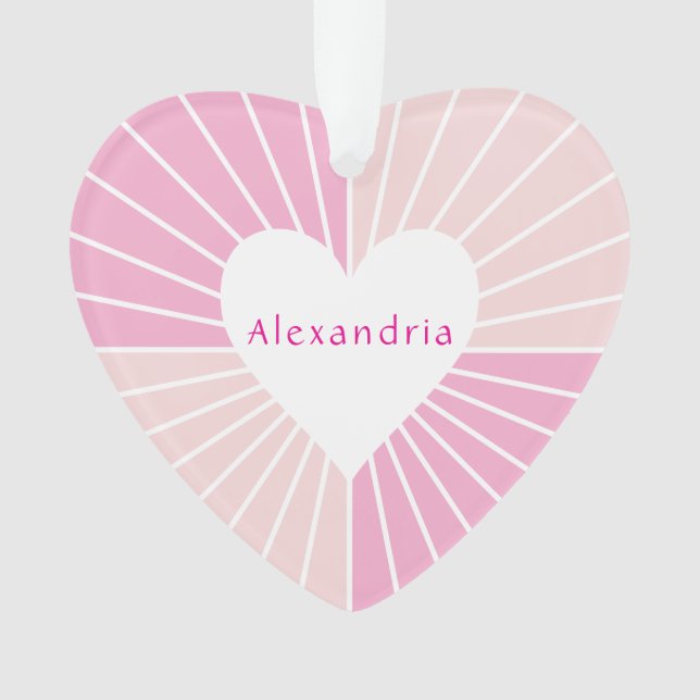 Personalised name heart blush pink ornament (Front)