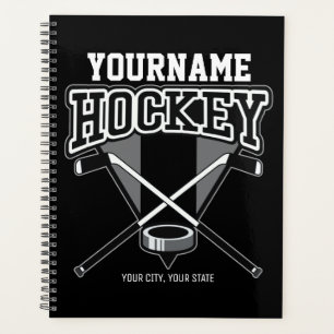 Personalised NAME Hockey Player Stick Puck Team  Planner