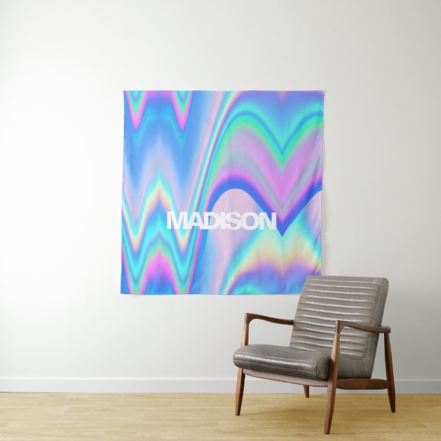 Personalised Name Holographic Wave Tapestry (In Situ (Horizontal))