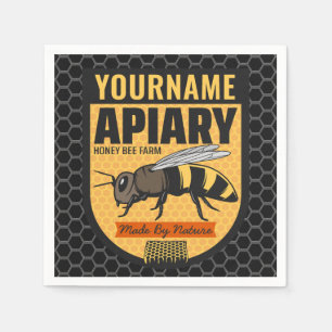 Personalised NAME Honey Bee Apiary Beehives Farm  Napkin
