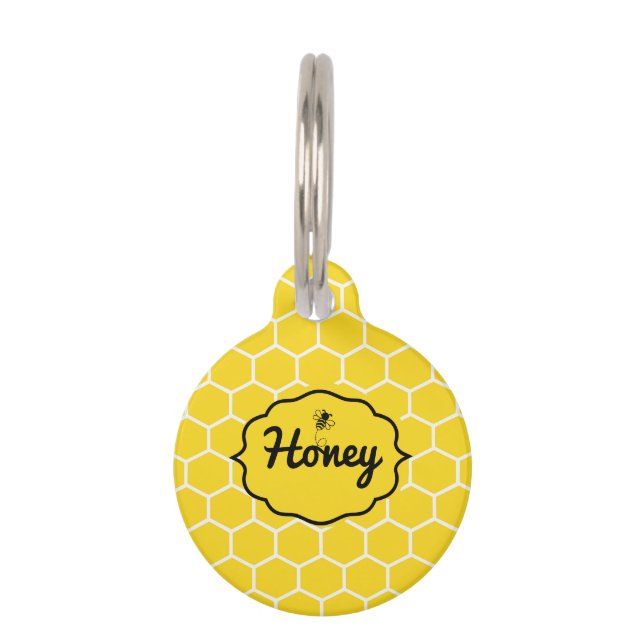 Personalised Name Honey Cat Pet ID Tag (Front)