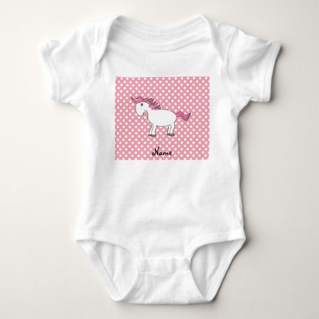 Personalised name horse baby bodysuit (Front)