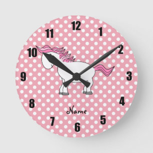 Personalised name horse round clock