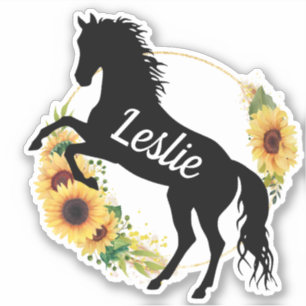 Personalised Name horse Silhouette Equestrian 