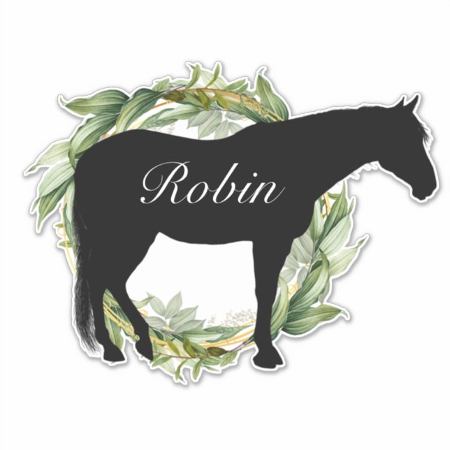 Personalised name horse silhouette sticker (Front)