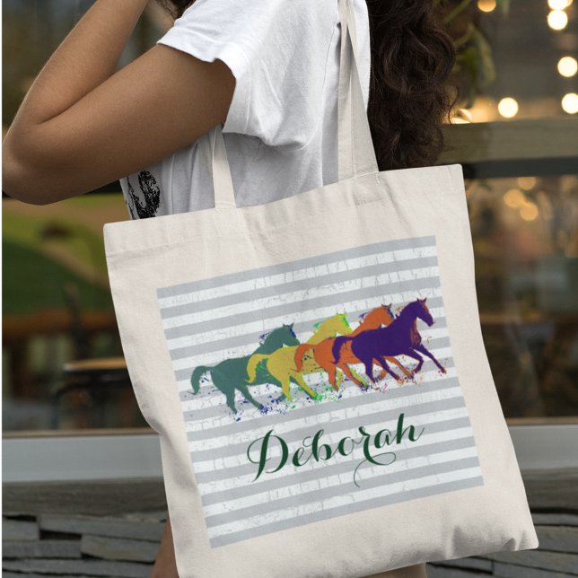 Personalised Name Horses Tote Bag (Creator Uploaded)