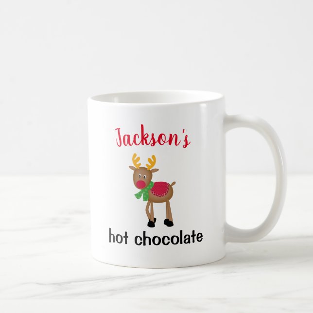 personalised name hot chocolate kids holiday coffee mug (Right)