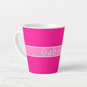 Personalised Name Hot Pink Latte Mug