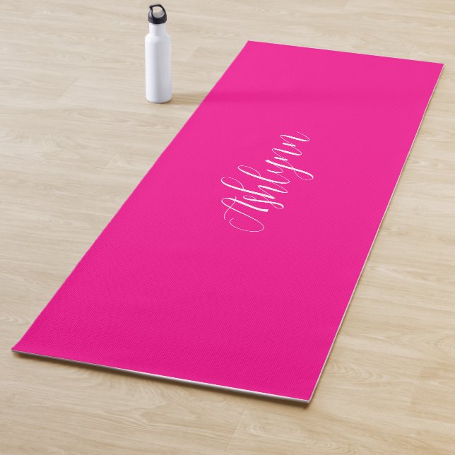 Personalised Name Hot Pink Yoga Mat (In Situ)