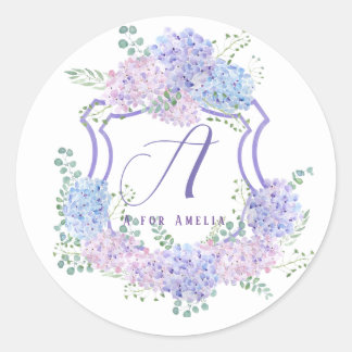 personalised name hydrangea flowers stickers