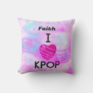 Personalised name I Love K-pop Cushion