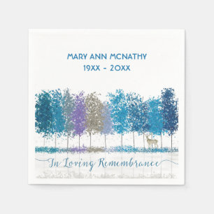 Personalised Name In Remembrance Trees Lone Deer Napkin