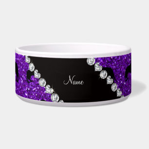 Personalised name indigo purple glitter dachshunds