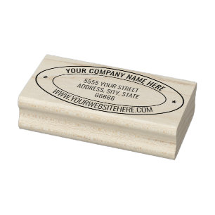 Personalised Name Info Address Oval Rubber Stamp