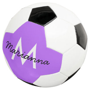 Personalised Name Initial Girly Neon Purple Football