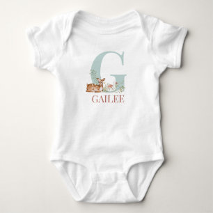 Personalised Name Initial Letter G Baby Bodysuit