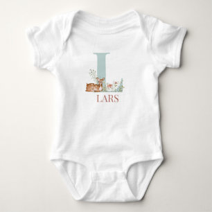 Personalised Name Initial Letter L Baby Bodysuit