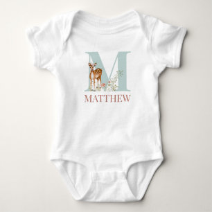 Personalised Name Initial Letter M Baby Bodysuit