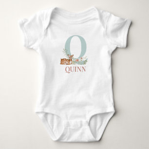 Personalised Name Initial Letter Q Baby Bodysuit