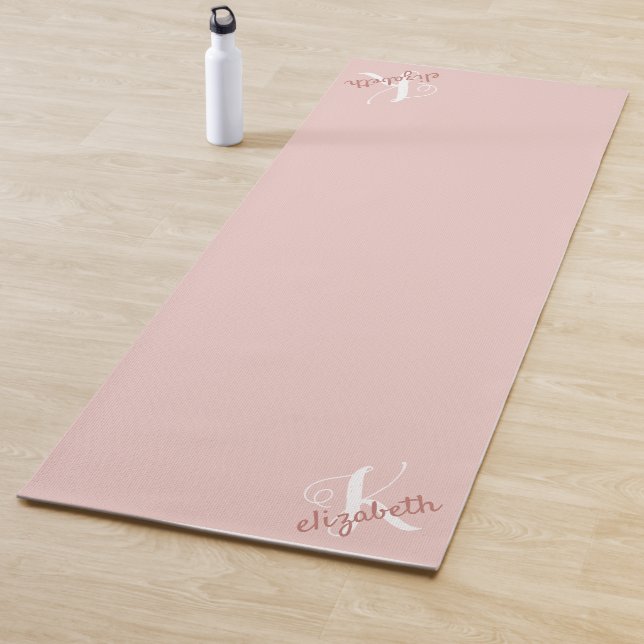 Personalised Name Initial Pink Monogram Yoga Mat (In Situ)